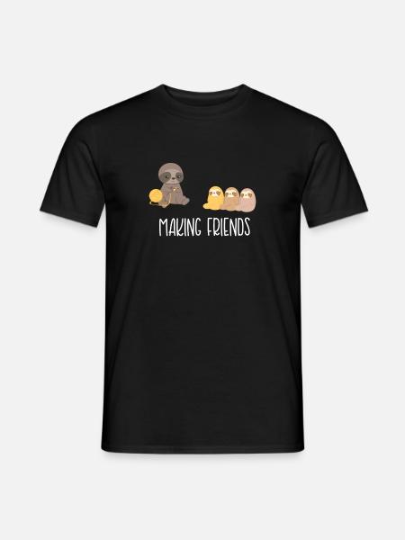 Sloth-Sloths-Introverti - Amis - T-shirt homme - noir