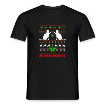 Chats de Noël chats chats - T-shirt homme - noir - Devant - AI Model Male 178 light (178cm)