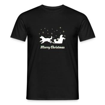 Weihnachten – Weihnachtspullover – Husky - Männer T-Shirt - Schwarz - Vorne - AI Model Male 178 light (178cm)