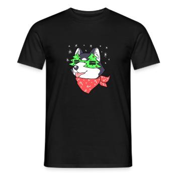 Weihnachten – Weihnachtspullover – Husky - Männer T-Shirt - Schwarz - Vorne - AI Model Male 178 light (178cm)