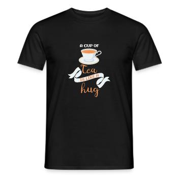 A Cup Of Tea Is Like A Hug - Männer T-Shirt - Schwarz - Vorne - AI Model Male 178 light (178cm)
