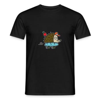 Skateboard Igel Skateboarding Freestyle Hobby Kind - Männer T-Shirt - Schwarz - Vorne - AI Model Male 178 light (178cm)