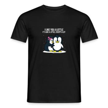 Je t'aime un cadeau de couples d'amour pingouin lottle - T-shirt homme - noir - Devant - AI Model Male 178 light (178cm)