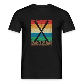 Ski Hiver Montagnes Après Ski - T-shirt homme - noir - Devant - AI Model Male 178 light (178cm)