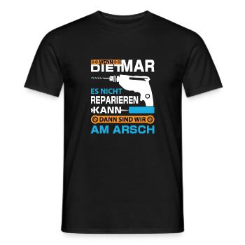 Dietmar Design Child Birthday Gift - Men's T-Shirt - black - Front - AI Model Male 178 light (178cm)