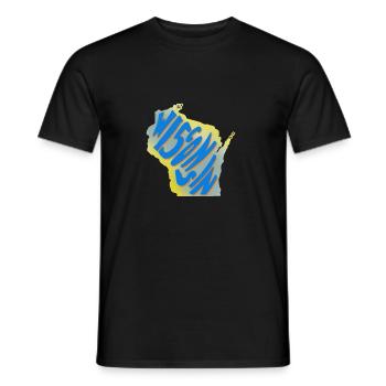 Carte d'état du Wisconsin T-shirts d'état des Etats-Unis - T-shirt homme - noir - Devant - AI Model Male 178 light (178cm)