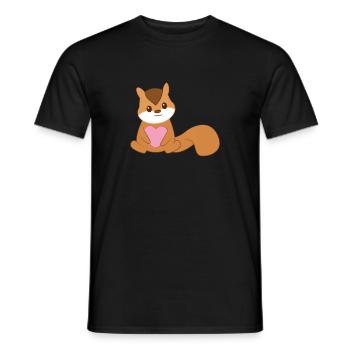 Écureuils rayés - Saint Valentin - Cœur - T-shirt homme - noir - Devant - AI Model Male 178 light (178cm)