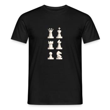 Schachfiguren - Schach - Geschenk - Männer T-Shirt - Schwarz - Vorne - AI Model Male 178 light (178cm)