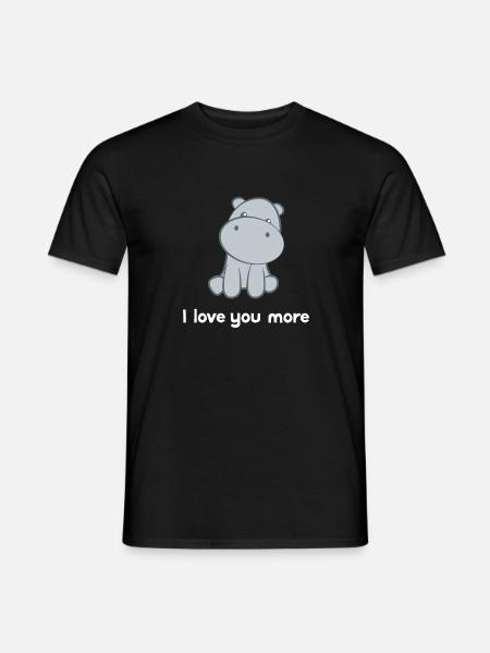 Flusspferd – Hippopotamus - Hippo - Ich liebe Dich - Männer T-Shirt - Schwarz
