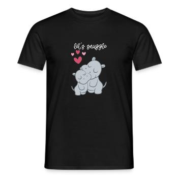 Hippopotame - Hippopotame - Hippopotame - Famille - Coeur - T-shirt homme - noir - Devant - AI Model Male 178 light (178cm)
