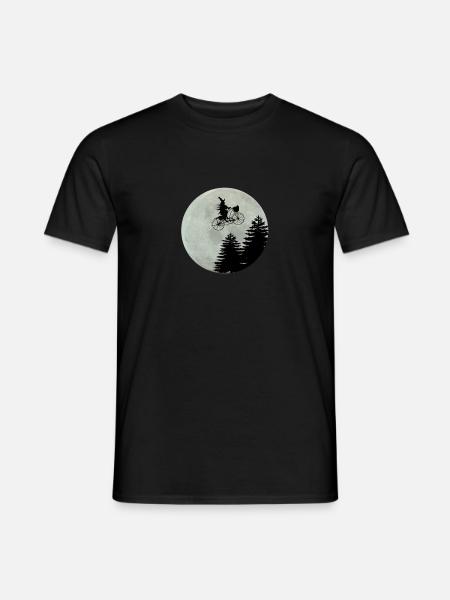 Fahrrad mit Hexe Mond Halloween Lustig Geschenk - Männer T-Shirt - Schwarz