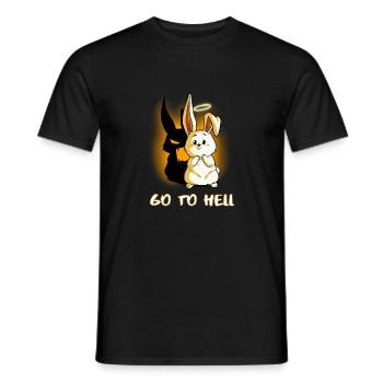 Geh Zur Hölle Häschen Hase Kaninchen Engel Teufel - Männer T-Shirt - Schwarz - Vorne - AI Model Male 178 light (178cm)