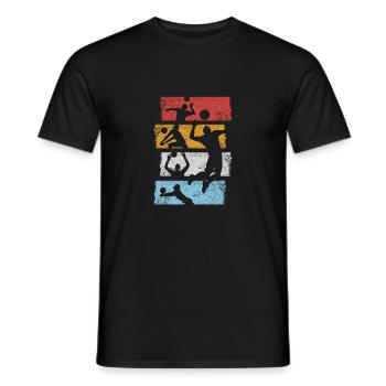 Vintage Retro Volleyball Sport Team Play Gift - Men's T-Shirt - black - Front - AI Model Male 178 light (178cm)