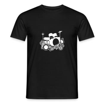 Schlagzeug Geschenk Schlagzeugspieler Percussion - Männer T-Shirt - Schwarz - Vorne - AI Model Male 178 light (178cm)