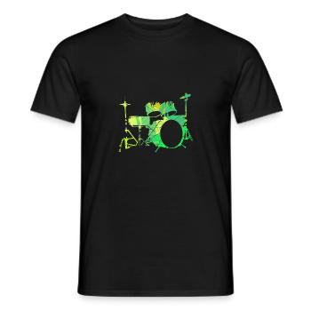 Schlagzeug Geschenk Schlagzeugspieler Percussion - Männer T-Shirt - Schwarz - Vorne - AI Model Male 178 light (178cm)