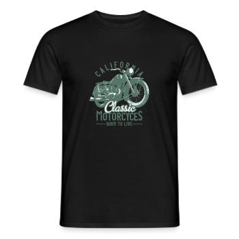 Klassische Motorräder. Geboren um zu leben - Männer T-Shirt - Schwarz - Vorne - AI Model Male 178 light (178cm)