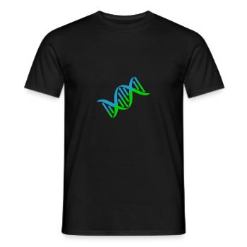 DNS DNA Strang Logo Bunt Grün Blau - Männer T-Shirt - Schwarz - Vorne - AI Model Male 178 light (178cm)