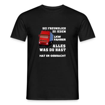 truck driver - Men's T-Shirt - black - Front - AI Model Male 178 light (178cm)