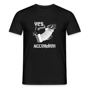 Akkordeon - Akkordeonist - Ziehharmonika - Noten - Männer T-Shirt - Schwarz - Vorne - AI Model Male 178 light (178cm)