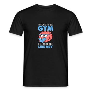 Allons à la gym Library Books Worm Gift - T-shirt homme - noir - Devant - AI Model Male 178 light (178cm)