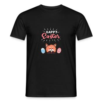 Red Panda - Easter - Happy Easter - Easter egg - Men's T-Shirt - black - Front - AI Model Male 178 light (178cm)