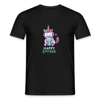 Einhorn - Einhörner - Geschenk - Frohe Ostern - Männer T-Shirt - Schwarz - Vorne - AI Model Male 178 light (178cm)