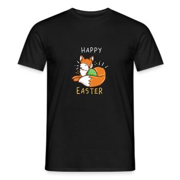 Fox - Vixen - Pâques - Joyeuses Pâques - Cadeau - T-shirt homme - noir - Devant - AI Model Male 178 light (178cm)