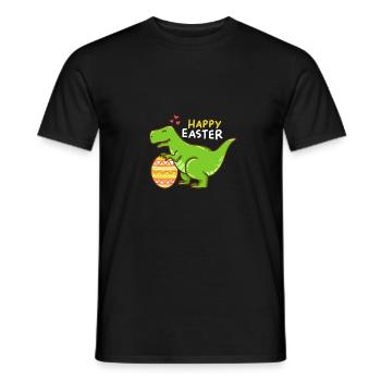 T-Rex - Easter - Happy Easter - Gift - Easter Egg - Men's T-Shirt - black - Front - AI Model Male 178 light (178cm)