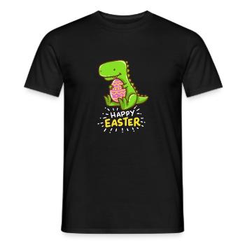 T-Rex - Easter - Happy Easter - Gift - Easter Eggs - Men's T-Shirt - black - Front - AI Model Male 178 light (178cm)