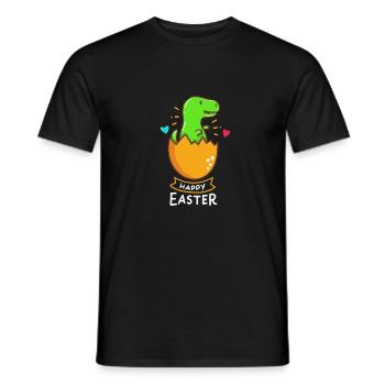 T-Rex - Easter - Happy Easter - Gift - Easter Egg - Men's T-Shirt - black - Front - AI Model Male 178 light (178cm)