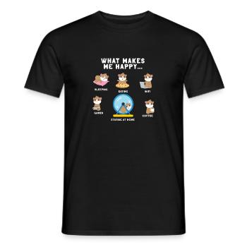 Meerschweinchen – Meerschwein - Introvert - Männer T-Shirt - Schwarz - Vorne - AI Model Male 178 light (178cm)