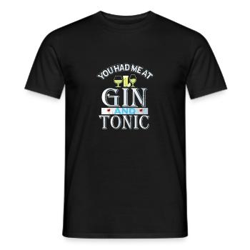 you had me at gin and tonic - Männer T-Shirt - Schwarz - Vorne - AI Model Male 178 light (178cm)