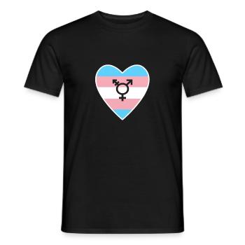 Transgender heart - Men's T-Shirt - black - Front - AI Model Male 178 light (178cm)