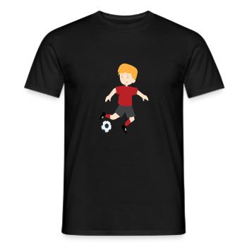 Boy plays football child and ball 03 545 - Men's T-Shirt - black - Front - AI Model Male 178 light (178cm)
