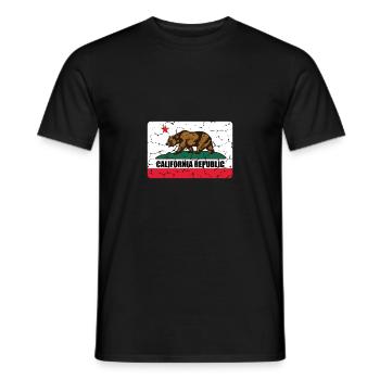 California California Coat of Arms Flag Bear Gift - Men's T-Shirt - black - Front - AI Model Male 178 light (178cm)