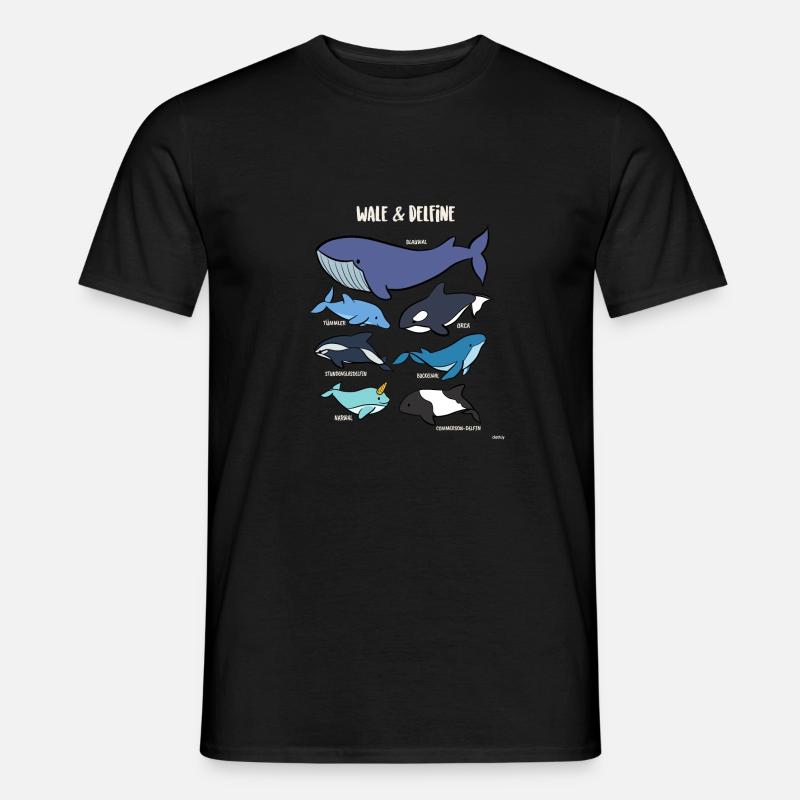 Wal Arten Delfine Orca Narwal - Männer T-Shirt - Schwarz