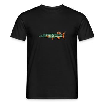 Pêche au brochet - T-shirt homme - noir - Devant - AI Model Male 178 light (178cm)
