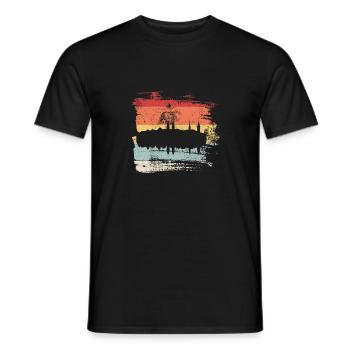 Retro Vintage Zürich Stadt Schweiz Skyline - Männer T-Shirt - Schwarz - Vorne - AI Model Male 178 light (178cm)