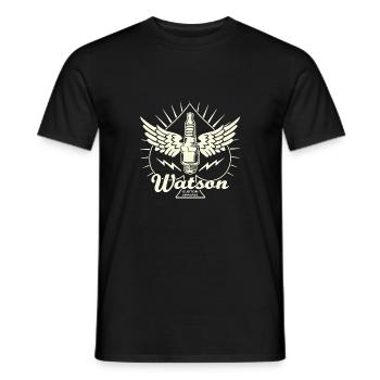 Watson Custom Apparel Spark Plug Hot Rod punk - Men's T-Shirt - black - Front - AI Model Male 178 light (178cm)