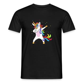 Dabbing Unicorn Glitzer - Männer T-Shirt - Schwarz - Vorne - AI Model Male 178 light (178cm)