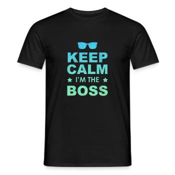 Keep Calm I m The Boss - Männer T-Shirt - Schwarz - Vorne - AI Model Male 178 light (178cm)