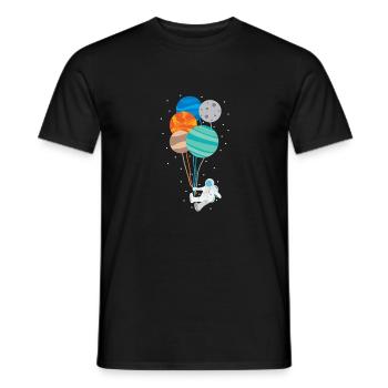 Astronaut Space Balloon Tshirt Science Fiction Tsh - Men's T-Shirt - black - Front - AI Model Male 178 light (178cm)
