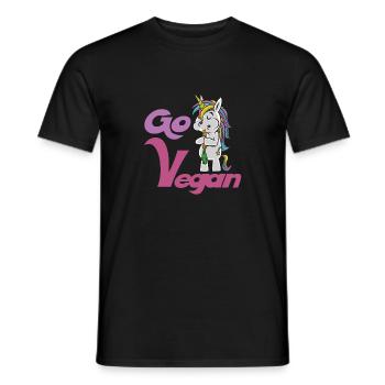 Vegan Unicorn Carrot Go Cadeau végétalien végétarien - T-shirt homme - noir - Devant - AI Model Male 178 light (178cm)