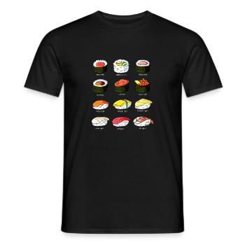Sushi outline costume types - Men's T-Shirt - black - Front - AI Model Male 178 light (178cm)