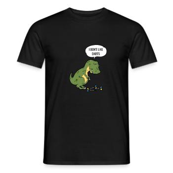 Jeu de fléchettes T-Rex Dinosboard Pun - T-shirt homme - noir - Devant - AI Model Male 178 light (178cm)