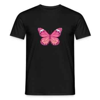 PINK BUTTERFLY - Men's T-Shirt - black - Front - AI Model Male 178 light (178cm)
