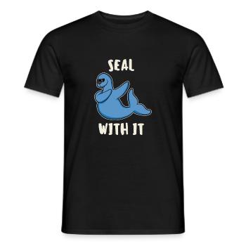 Lustig Dabbing Seal Robbe Seehund Seelöwe Geschenk - Men's T-Shirt - black - Front - AI Model Male 178 light (178cm)