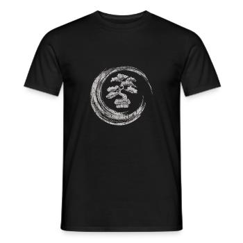 bonsai tree enso circle vintage zen calligraphy - Männer T-Shirt - Schwarz - Vorne - AI Model Male 178 light (178cm)
