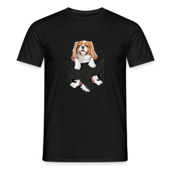 Cavalier King Charles Spaniel Pocket - T-shirt homme - noir - Devant - AI Model Male 178 light (178cm)