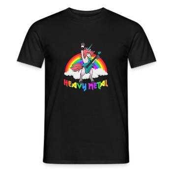 Heavy Metal Einhorn Unicorn Musik Geschenk - Männer T-Shirt - Schwarz - Vorne - AI Model Male 178 light (178cm)
